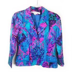 Vintage Anne Crimmins for Umi Collections Bright Silk blazer size: 6